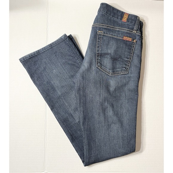 7 For All Mankind Jeans Women's 28 Lexie Kimmie Bootcut Western Dark‎ Academia - Picture 1 of 7